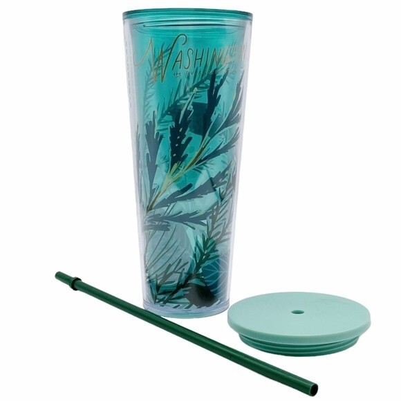 Starbucks Venti Cold Cup Washington the Evergreen State Tumbler Green 24 fl oz - Picture 6 of 13